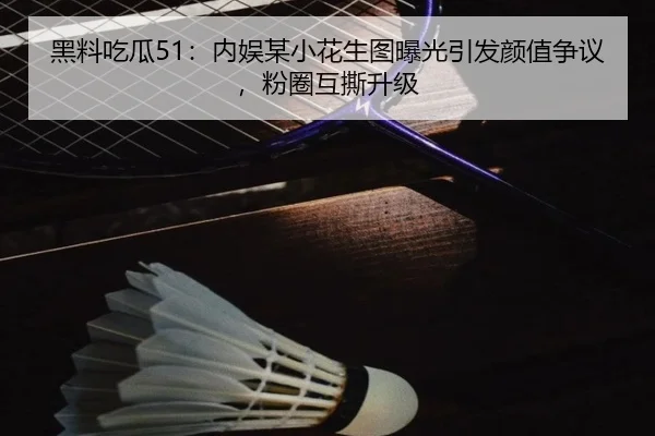黑料吃瓜51：内娱某小花生图曝光引发颜值争议，粉圈互撕升级